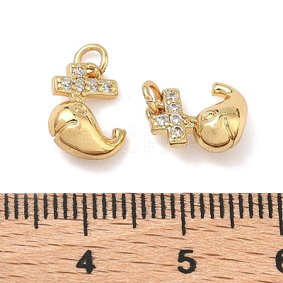 Brass Micro Pave Cubic Zirconia Charms KK-A291-12C-G-1