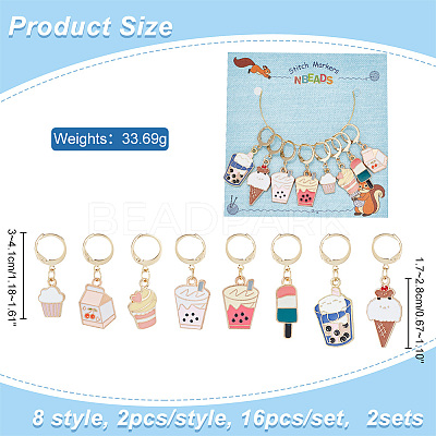 Alloy Enamel Pendant Stitch Markers HJEW-AB00208-1