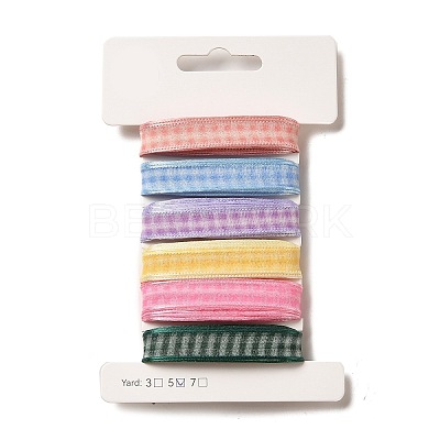 Polyester and Nylon Tartan Ribbon Sets DIY-Z029-01Q-1