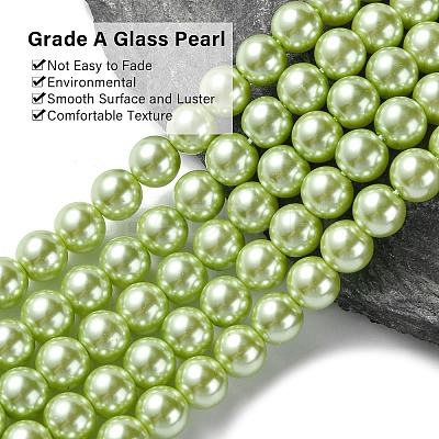 Eco-Friendly Dyed  Glass Pearl Round Bead Strands HY-A002-8mm-RB065-1