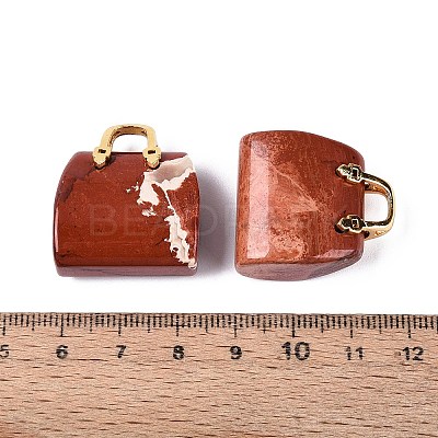 Natural Red Jasper Pendants G-Q602-01G-04-1