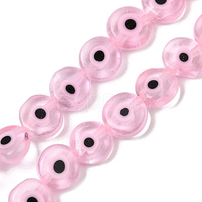 Handmade Evil Eye Lampwork Beads Strands LAMP-G164-10B-06-1