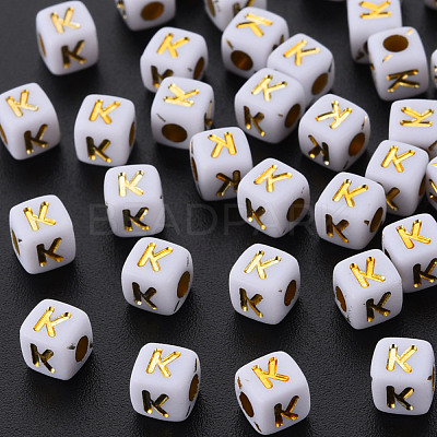 Opaque White Acrylic Beads X-MACR-Q242-010K-1