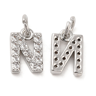 Brass Micro Pave Grade AAA Cubic Zirconia Charms ZIRC-P067-11P-N-NR-1