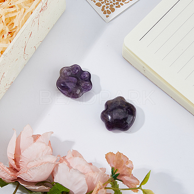 2Pcs Natural Amethyst Carved Figurines Statues for Home Office Desktop Decoration G-FH0002-75B-1