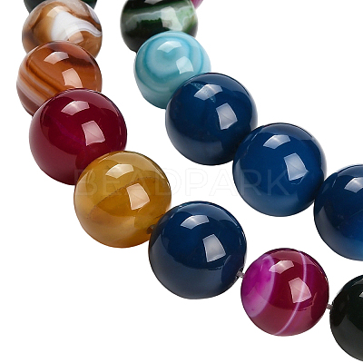 1 Strand Natural Banded Agate Graduated Beads Strands G-PA0002-04A-1