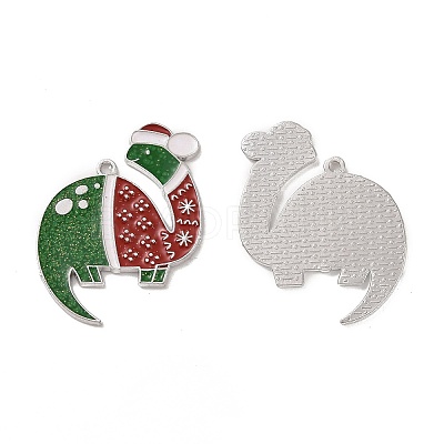 Christmas Theme Rack Plating Alloy Enamel Pendants PALLOY-O109-19P-1