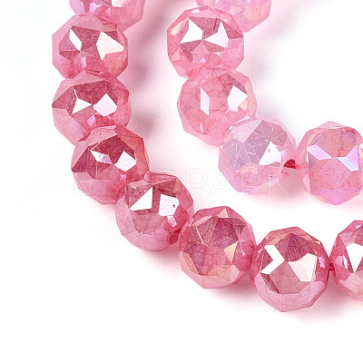 Anti-Tarnish Electroplate Glass Beads Strands GLAA-N064-8mm-07-1
