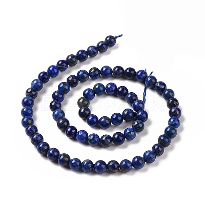 Natural Lapis Lazuli Beads Strands G-P348-01-6mm-1