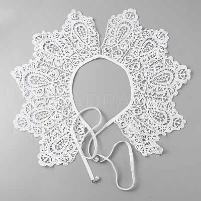 Detachable Fibre Lady's Embroidered Collars AJEW-CJC0006-01-1