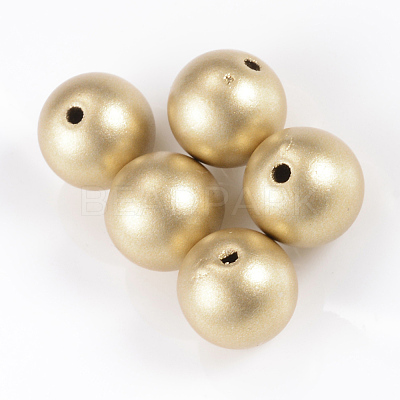 Matte Style Spray Painted Acrylic Beads X-ACRP-S669-6mm-02-1