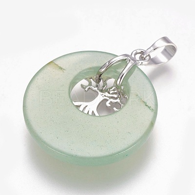 Natural Green Aventurine Pendants G-F573-C17-1