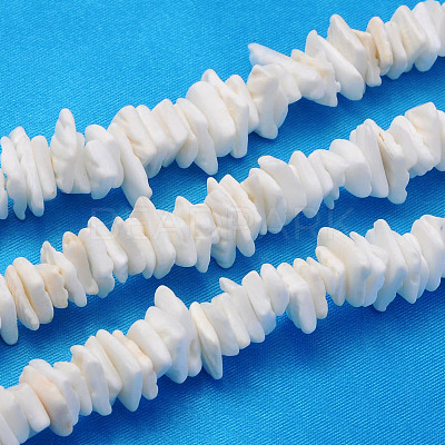 Natural Sea Shell Chips Beads Strands X-BSHE-Q024-02-1