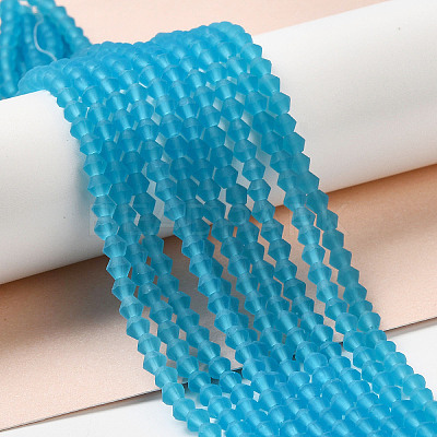 Imitate Austrian Crystal Frosted Glass Beads Strands EGLA-A039-T4mm-MD19-1