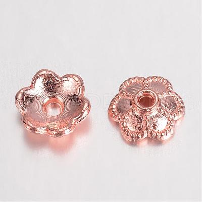 Alloy Bead Caps Enamel Settings PALLOY-D348-07RG-1