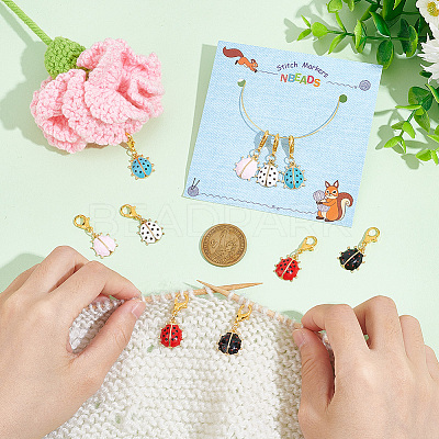 Ladybird Stitch Markers HJEW-AB00187-1