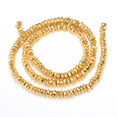 Electroplate Non-magnetic Synthetic Hematite Bead Strands X-G-Q465-15G-1