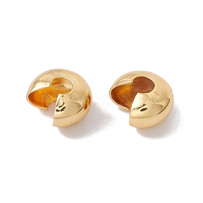 Brass Crimp Beads Covers KK-P219-05C-G02-1
