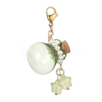 Glass Empty Wishing Bottles Pendant Decorations HJEW-TA00062-1