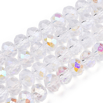Electroplate Glass Beads Strands EGLA-A034-T6mm-B33-1