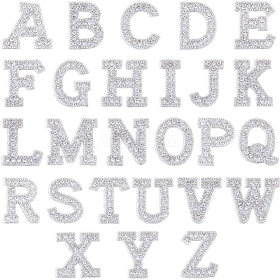 Alphabet Resin Rhinestone Patches DIY-GF0009-18A-1