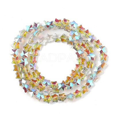 Electroplate Transparent Glass Beads Strands EGLA-U004-03A-HP02-1