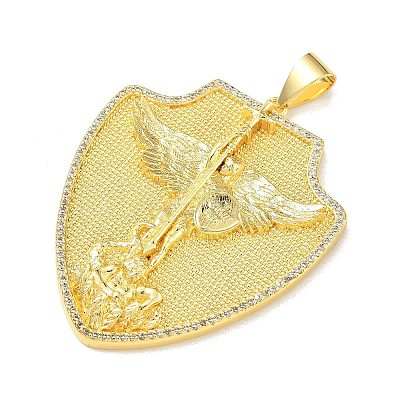 Religion Brass Micro Pave Clear Cubic Zirconia Big Pendants KK-A303-10D-G-1