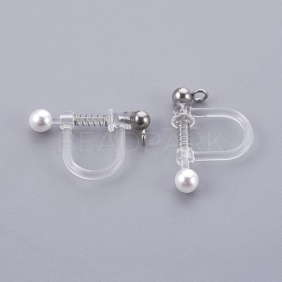 Plastic Clip-on Earring Findings X-STAS-P221-24P-1
