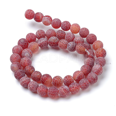 Natural & Dyed Crackle Agate Bead Strands G-T056-8mm-05-1