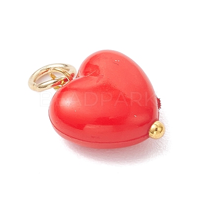 Opaque Acrylic Heart Charms PALLOY-MZ00845-1
