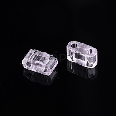 2-Hole Transparent Glass Seed Beads SEED-N004-002-C01-1