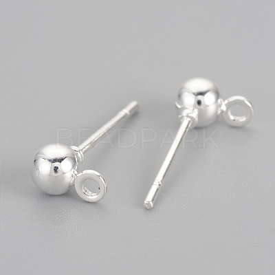 Iron Ball Stud Earring Findings KK-R071-09S-1