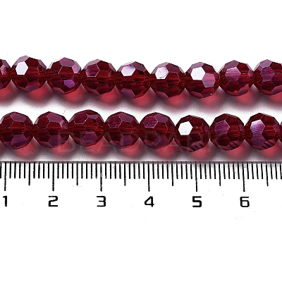 Electroplate Transparent Glass Beads Strands EGLA-A035-T8mm-A02-1