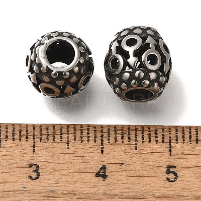 304 Stainless Steel European Beads STAS-D191-09B-AS-1