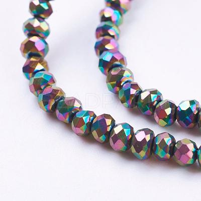 Faceted Rondelle Electroplate Glass Bead Strands X-EGLA-D020-3x2mm-74-1