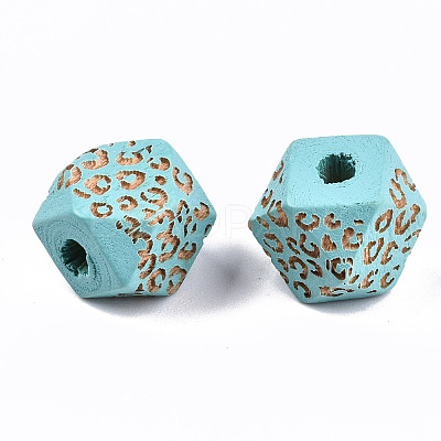 Painted Natural Wood Beads WOOD-T021-51A-06-1