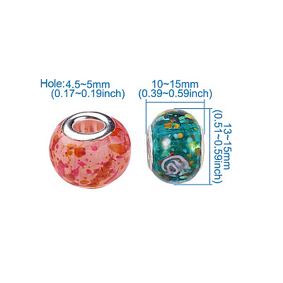 Handmade Lampwork European Large Hole Beads and Glass European Beads LPDL-TA0001-01S-1