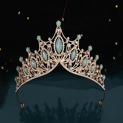 Alloy Rhinestone Crown Hair Bands for Woman Girls PW-WGB2F57-02-1