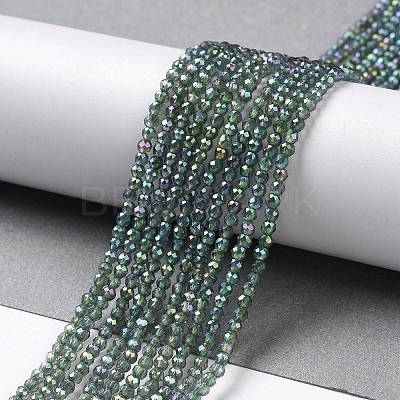 Electroplate Transparent Glass Beads Strands GLAA-H021-01A-FR01-1