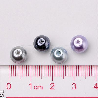 Silver-Grey Mix Pearlized Glass Pearl Beads HY-X006-8mm-13-1