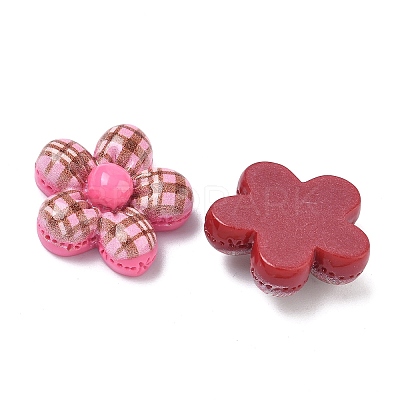 Tartan Pattern Opaque Resin Cabochons CRES-A061-01B-1