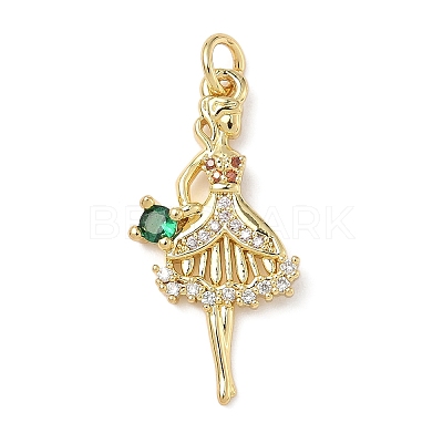 Brass Micro Pave Cubic Zirconia Pendants ZIRC-I356-08G-03-1