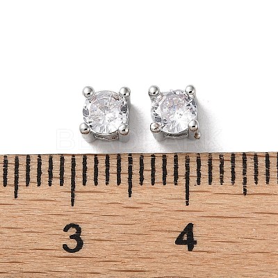 Brass Micro Pave Cubic Zirconia Slide Charms KK-F872-01P-1