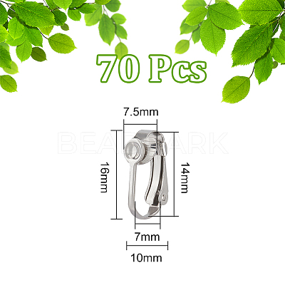 70Pcs 304 Stainless Steel Clip-on Earring Findings STAS-UN0045-58-1