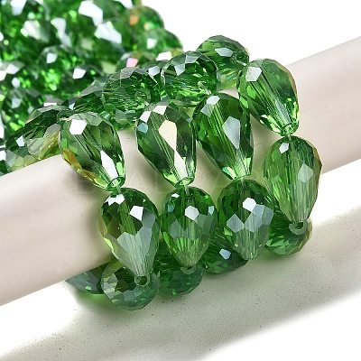 Electroplate Glass Beads Strands EGLA-D015-15x10mm-19-1