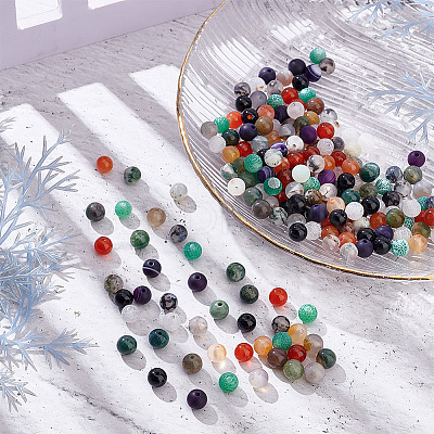 220Pcs 11 Styles Natural Gemstone Beads G-AR0004-95-1