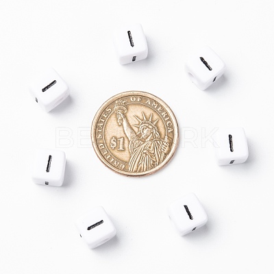 Letter Acrylic European Large Hole Beads OPDL-R050-10mm-I-1