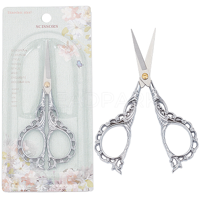 1Pc Peach Blossom Stainless Steel Scissors AJEW-SC0002-78C-1