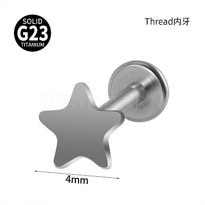G23 Titanium 17 Gauge Internally Threaded Labrets WGEEA58-22-1