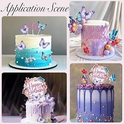 Butterfly & Word Cake Topper Sets DIY-SC0024-83-1
